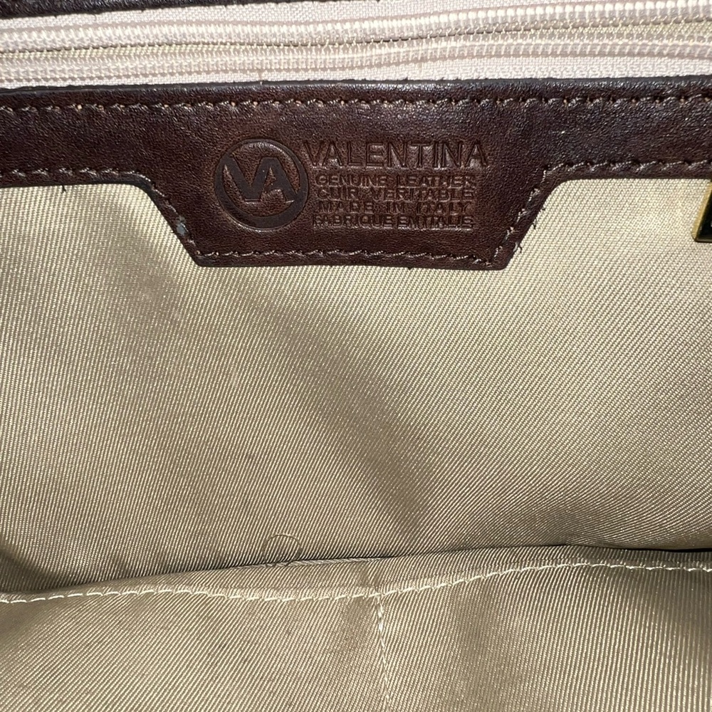 Valentina Italian leather dome tulip embossed satchel purse - Picture 3 of 3